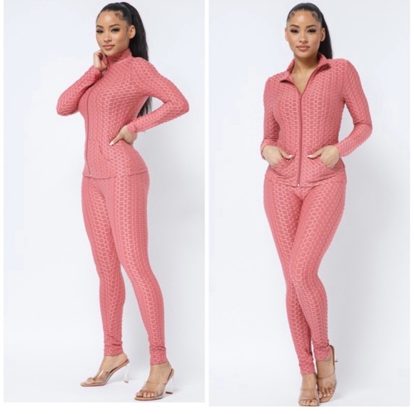 Matching jacquard set with jacket and leggings - Picture 2 of 5